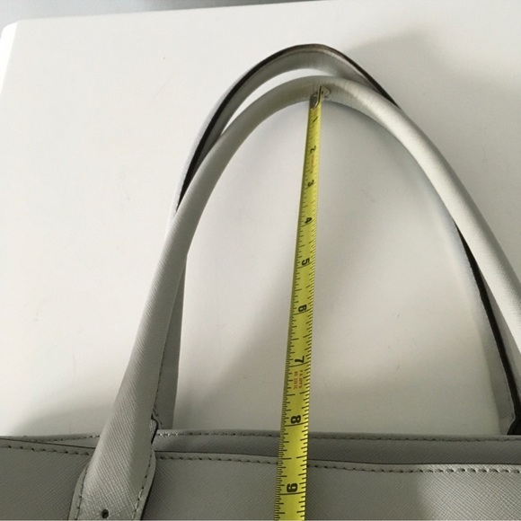 Kate Spade Cove Street Ariel Cliff Grey Silver Trim Tote Bag - Picture 11 of 12